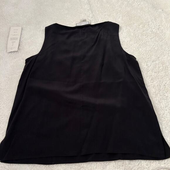 NWT Diane Gilman Silk Floral Embroidered Top in Black Size M Y2k/Bohemian/Art - Picture 4 of 5